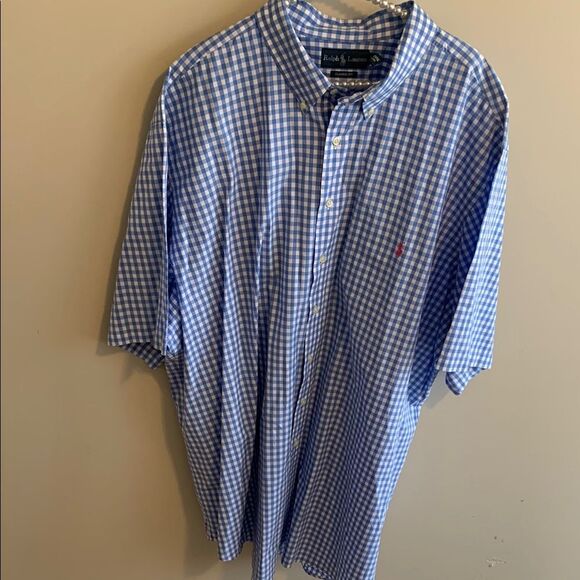 Polo by Ralph Lauren Blue Checkered Men's Shirt 4xlt - Picture 1 of 4